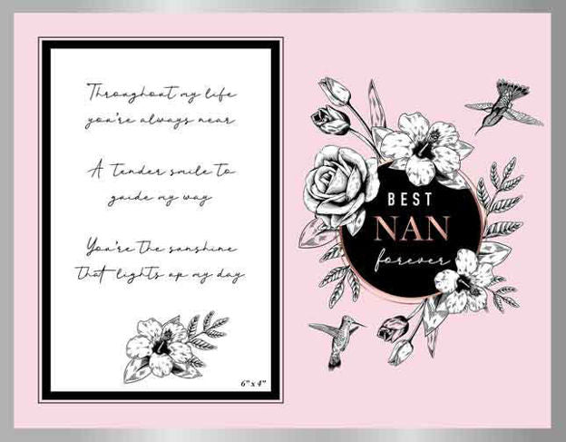 PINK HUMMINGBIRD NAN GLASS PHOTO FRAME