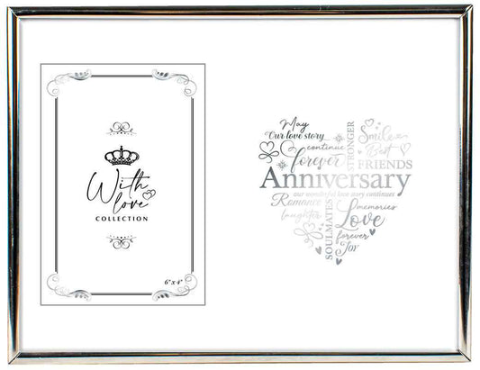 ANNIVERSARY SILVER EDGED PHOTO FRAME