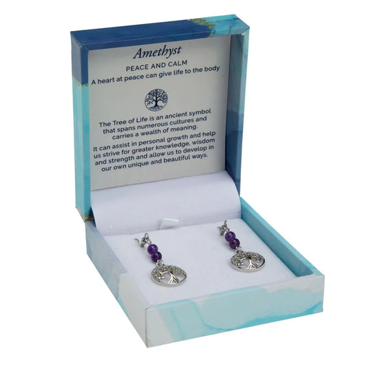 Tree of Life Duo Earrings - Amethyst Rhodium | Bramble Bay Co