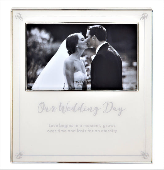 Wedding Day Photo Frame with Engraving Plate 10cm x 15cm