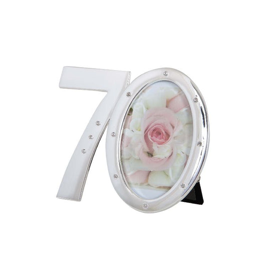 Number 70 Photo Frame with Diamontes