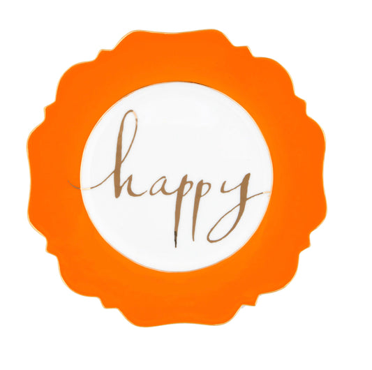 Orange “Happy” Side Plate | LyndalT