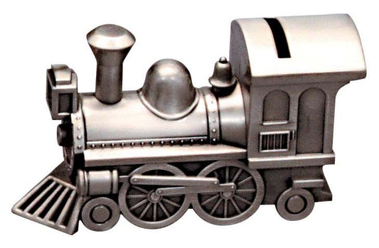 Money Bank Train Pewter Finish