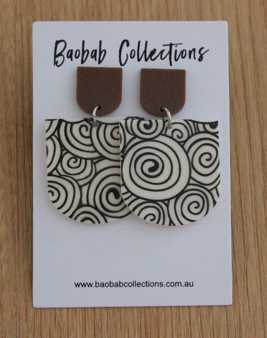 Hazel Earring: Hazel Bell Drop with Swirls