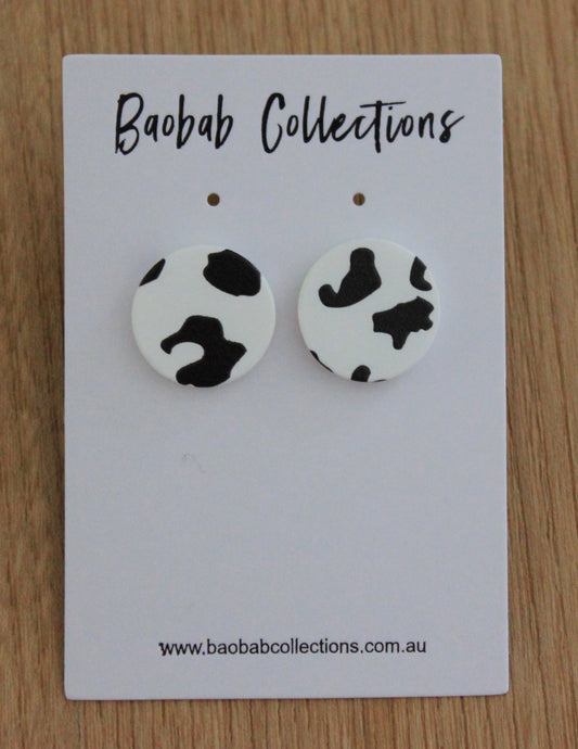 Jungle Stud: Black & White Cow Print
